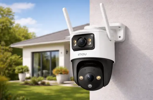 Familia protegiendo su propiedad con una cámara IMOU