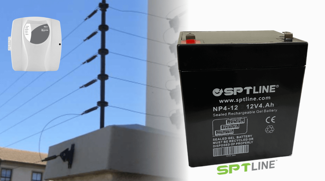 vista de la bateria 12v4ah para cerco electrico