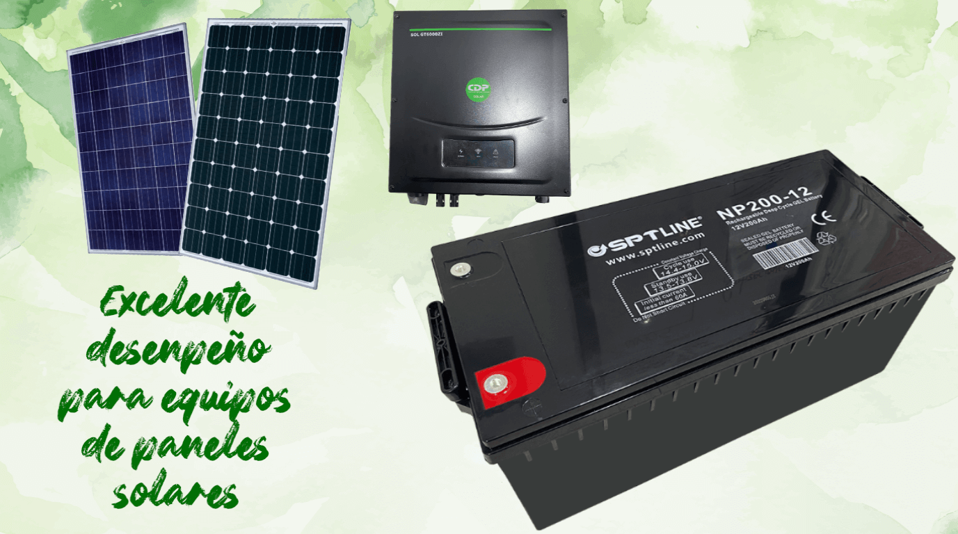 bateria sptline de 200 amperios para panel solar
