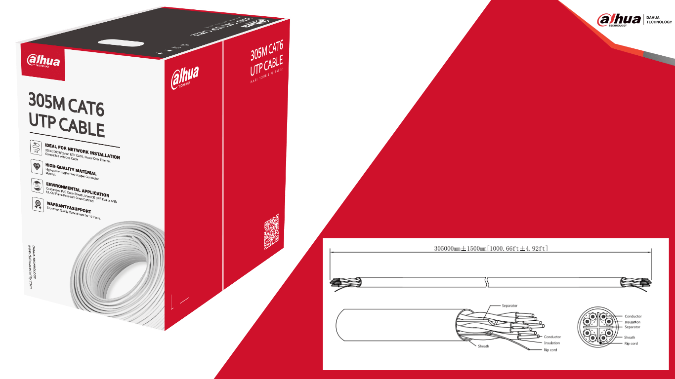 cable dahua cat6 de 100% pureza de cobre utp cable dahua de categoria 6 dahua