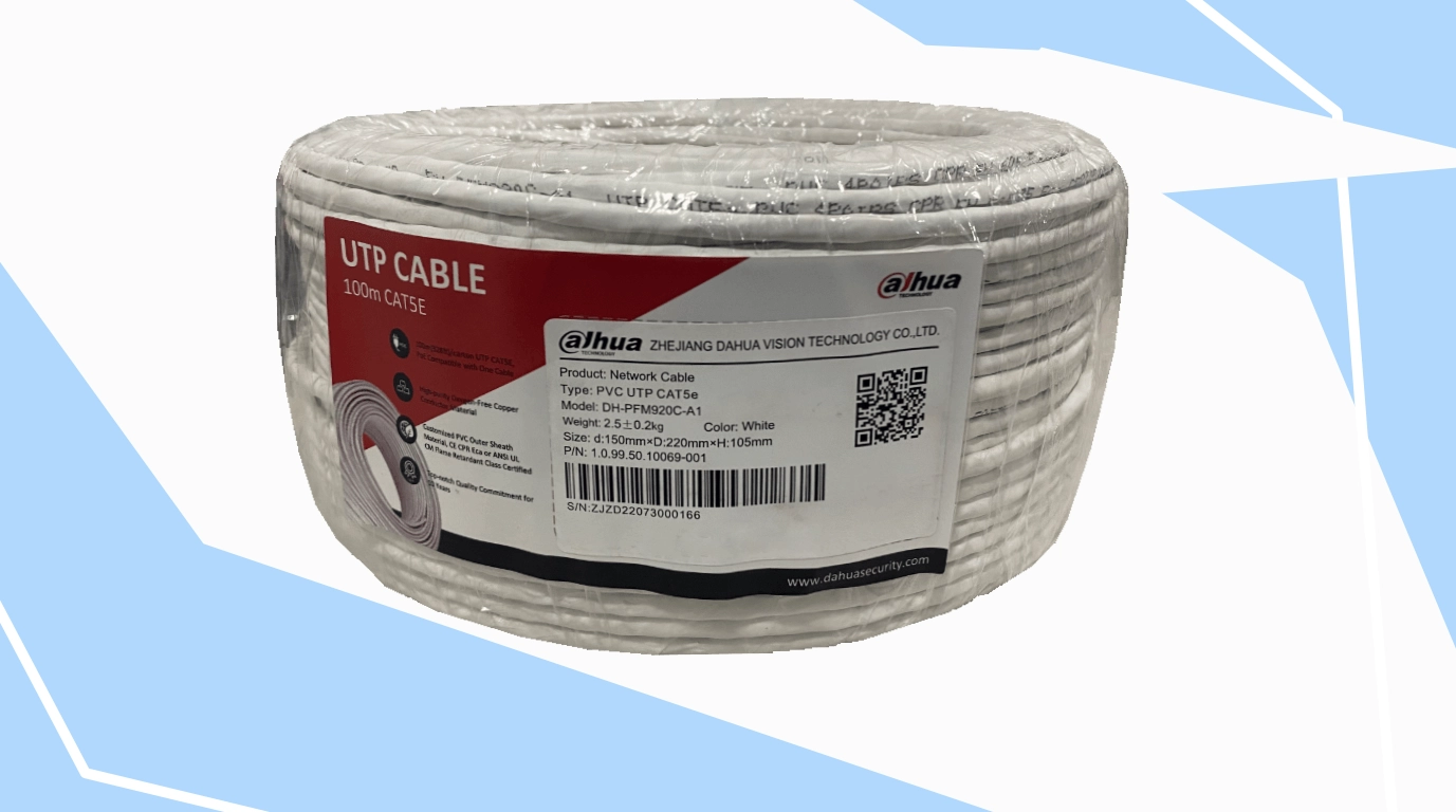vista frontal del cable UTP Dahua de 100m cat5