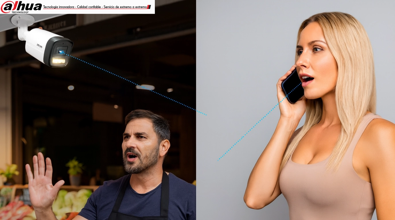 camara dahua bullet con microfono para hablar entre dos
