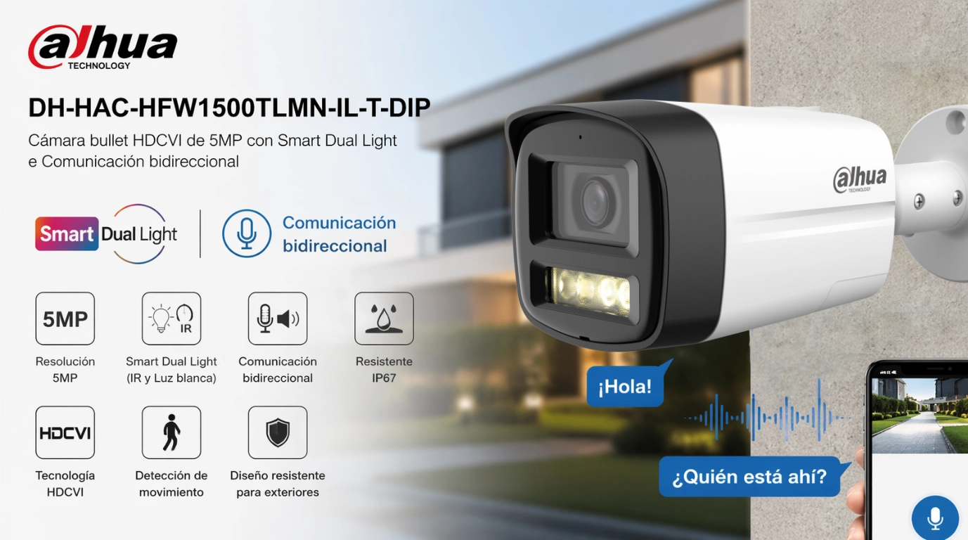 Camara dahua con comunicacion bidireccional