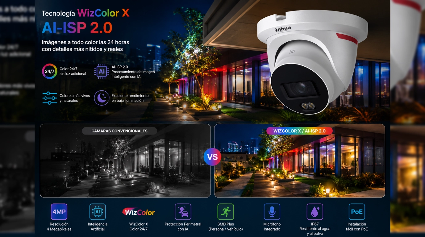 Vista de la comparativa de tecnologia wizcolor x con normal