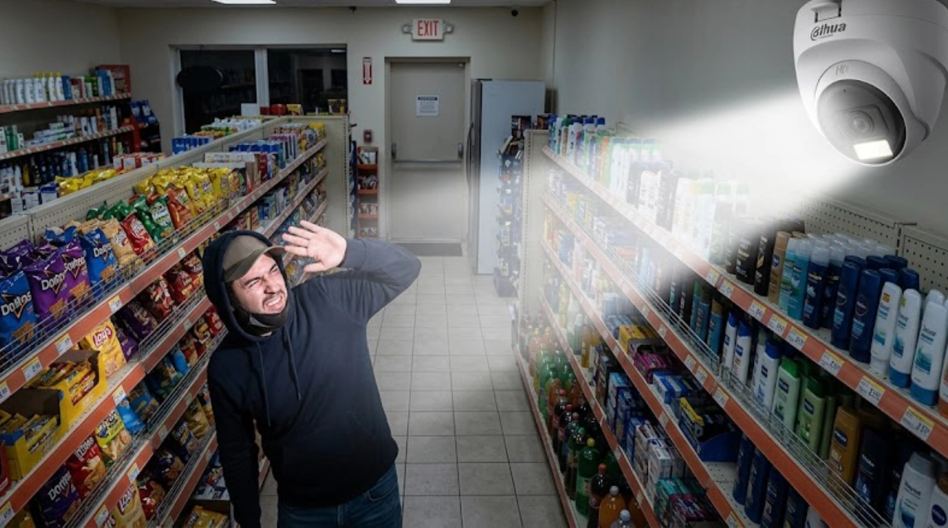 vista de DH-HAC-T1A51N-U-IL-A-S3-DIP domo con led encendido