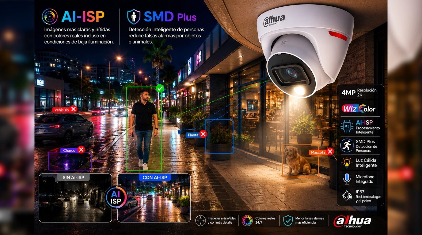 vista de la tecnologia AI-ISP Y SMD PLUS Dahua en accion