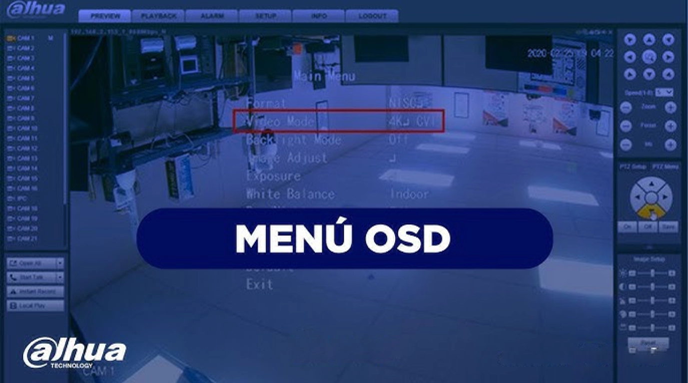 camara domo dahua con audio y menu OSD para cctv