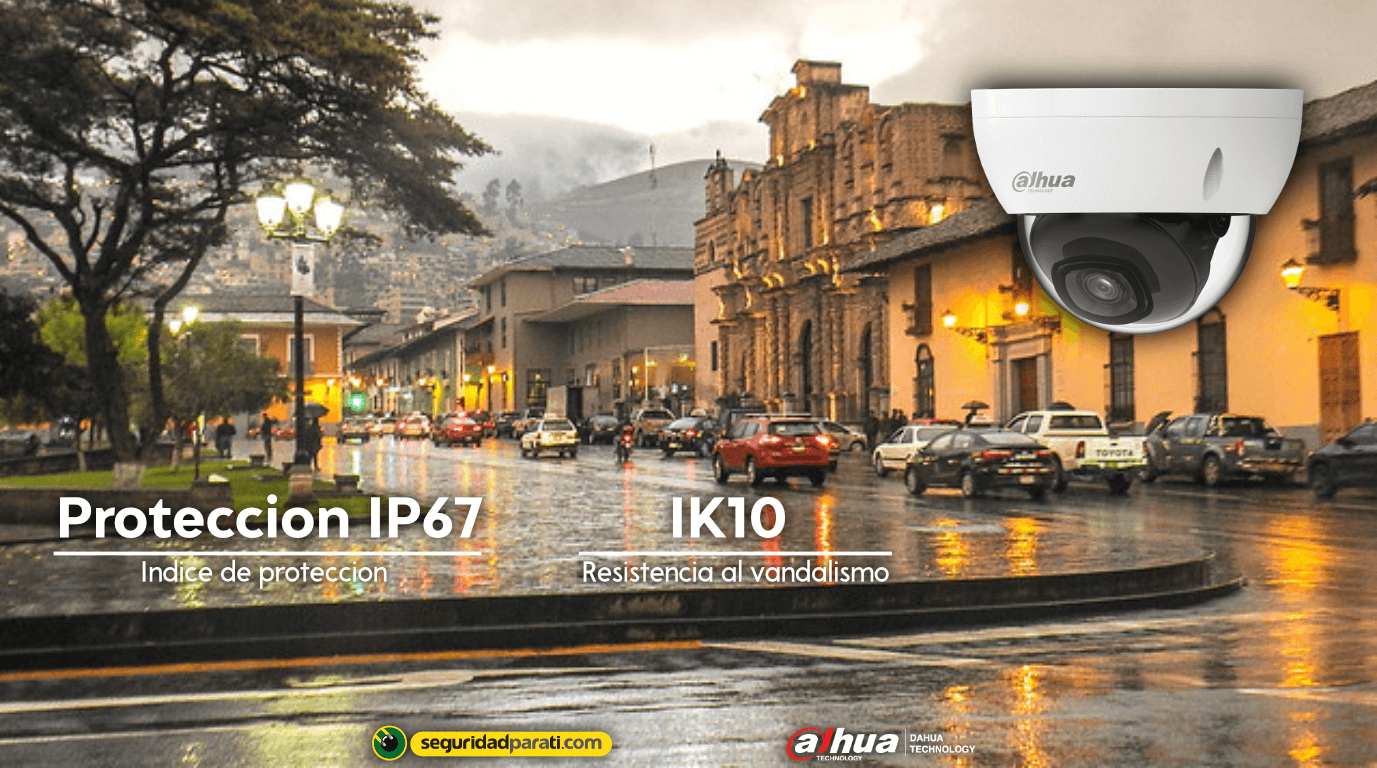 camara DH-IPC-HDBW2531EN-S-0280B-S2 Y proteccion IP67, IK10 Camara Dahua Domo de 5mpx con proteccion IP67 E IK10