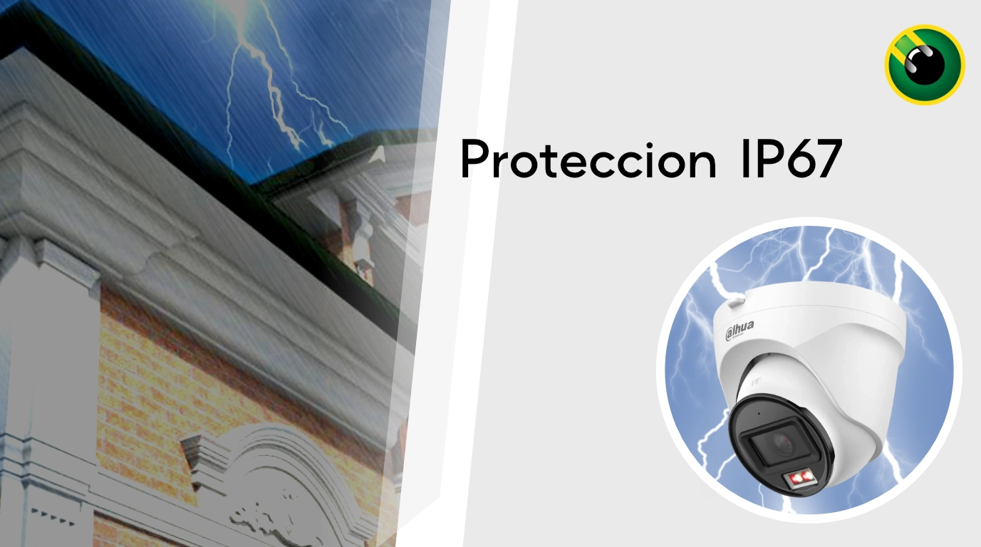 Vista de la camara DH-IPC-T1E49P-A-IL con proteccion IP67
