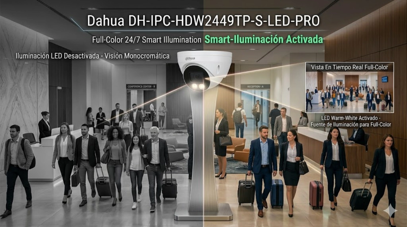 vista de DH-IPC-HDW2449TP-S-LED-PRO a todo color