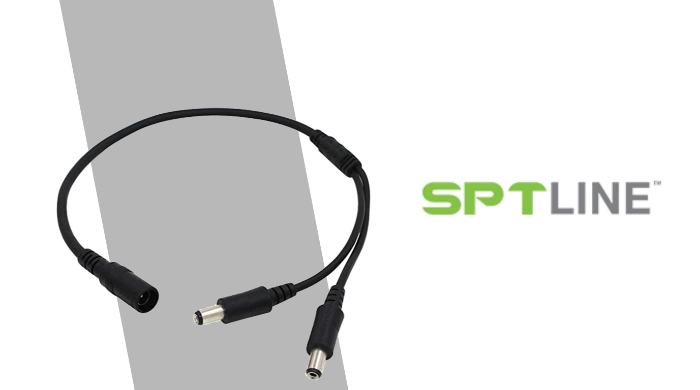 conector sptline de dos salidas modelo SP-DCJ-2P para cctv