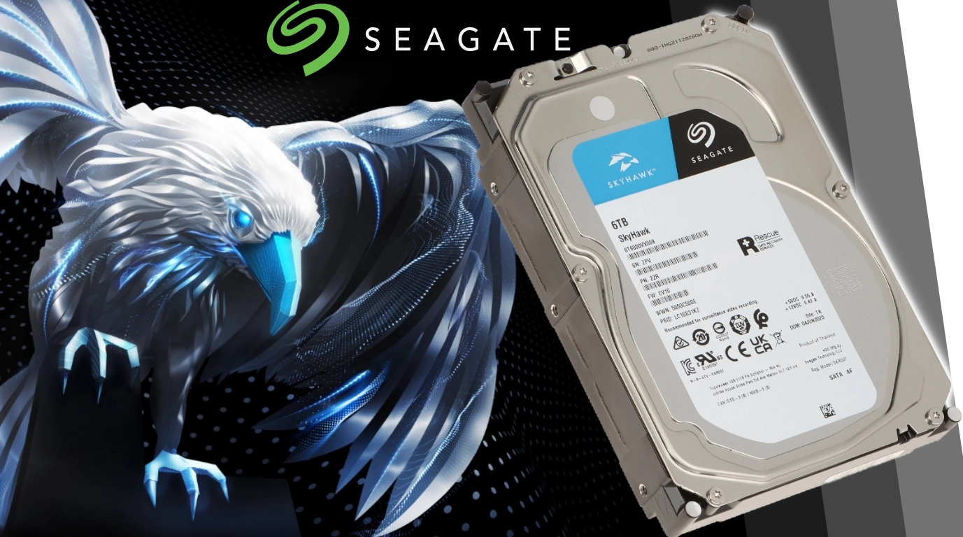 vista del disco duro ST6000VX009 con aguila seagate skyhawk