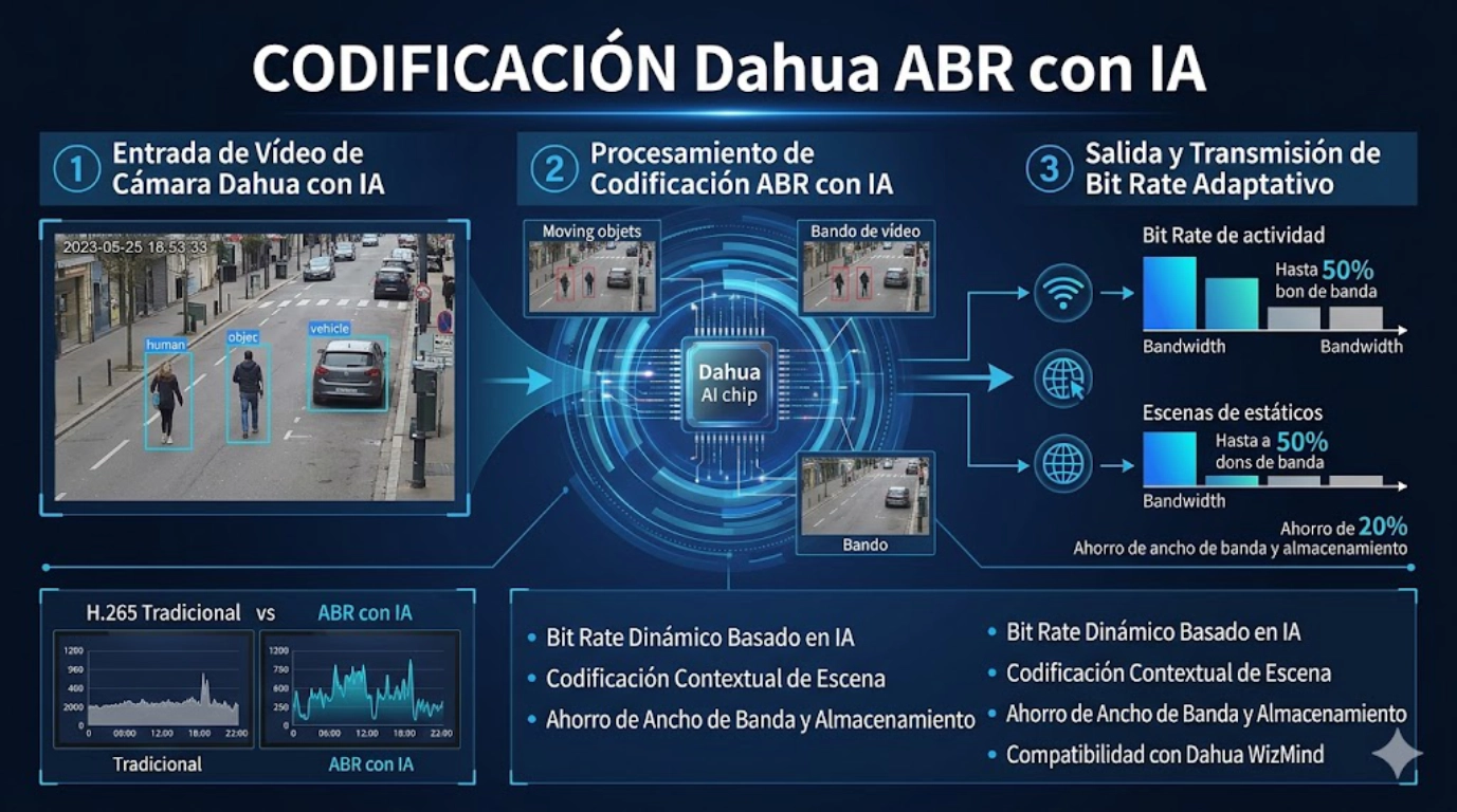 vista de la codificacion ABR con IA DEL DVR DH-XVR1B16H-IT