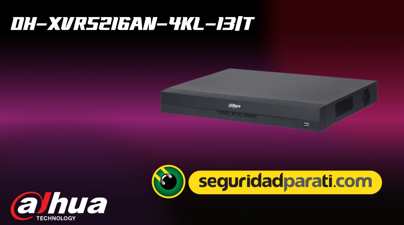 vista del DVR DH-XVR5216AN-4KL-I3/T con sus tecnologuas