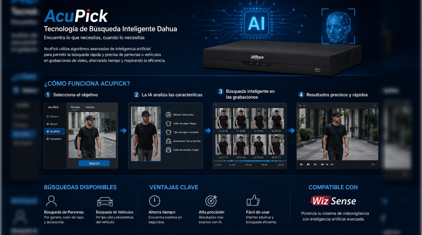 vista de la tecnologia acupick dahua DH-XVR5104HS-I3T