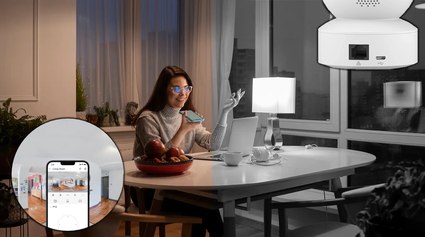 vista de la imagen a color de noche con IPC-DK2N-3R1W-IMOU