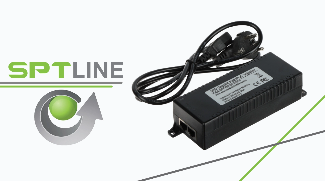 vista de la fuente de alimentacion SP-POE-30W  sptline