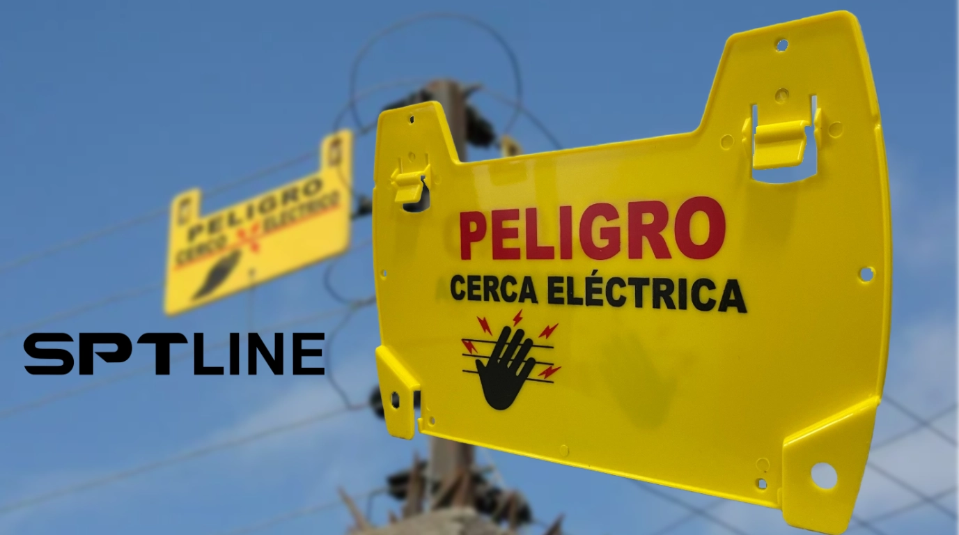 vista de como va instalado el letrero para cerca electrica