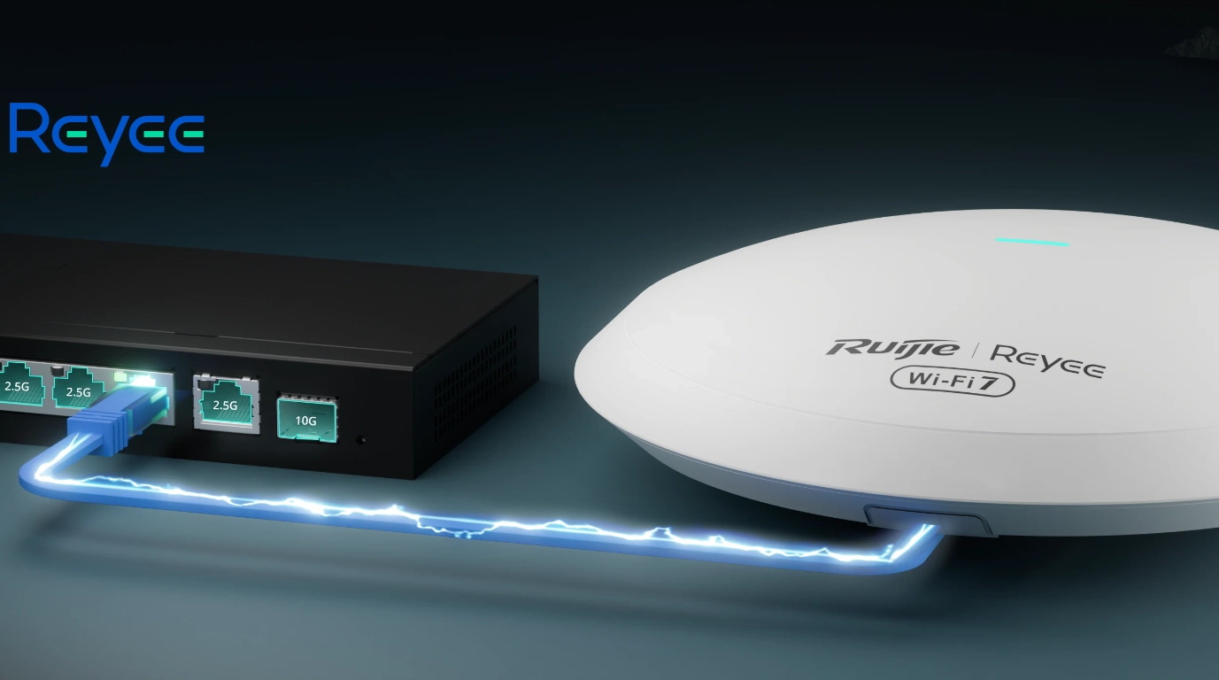 vista de switch y punto de acceso Ruijie wifi 7