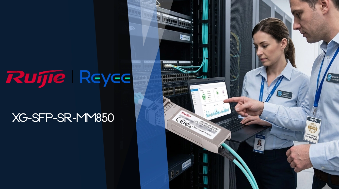 vista del modulo optico XG-SFP-SR-MM850 ruijie en switches