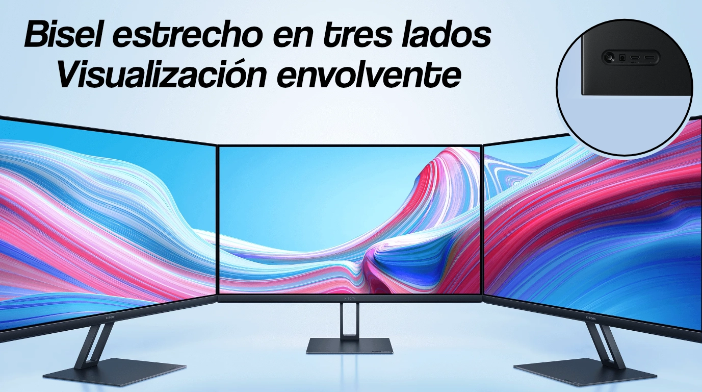 vista de 3 monitores P24FBA-RAGL de lado a lado