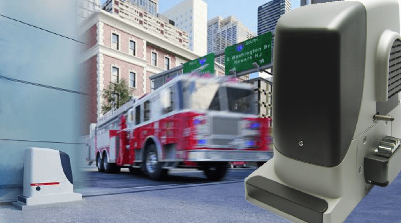 motor NICE HSCRUN1200KG abriendole el porton a bomberos