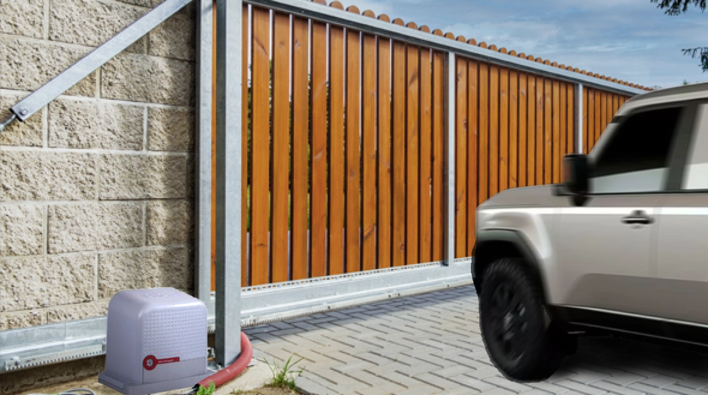 vista del motor NICE HSLIGHT800KG abriendo rapido un porton