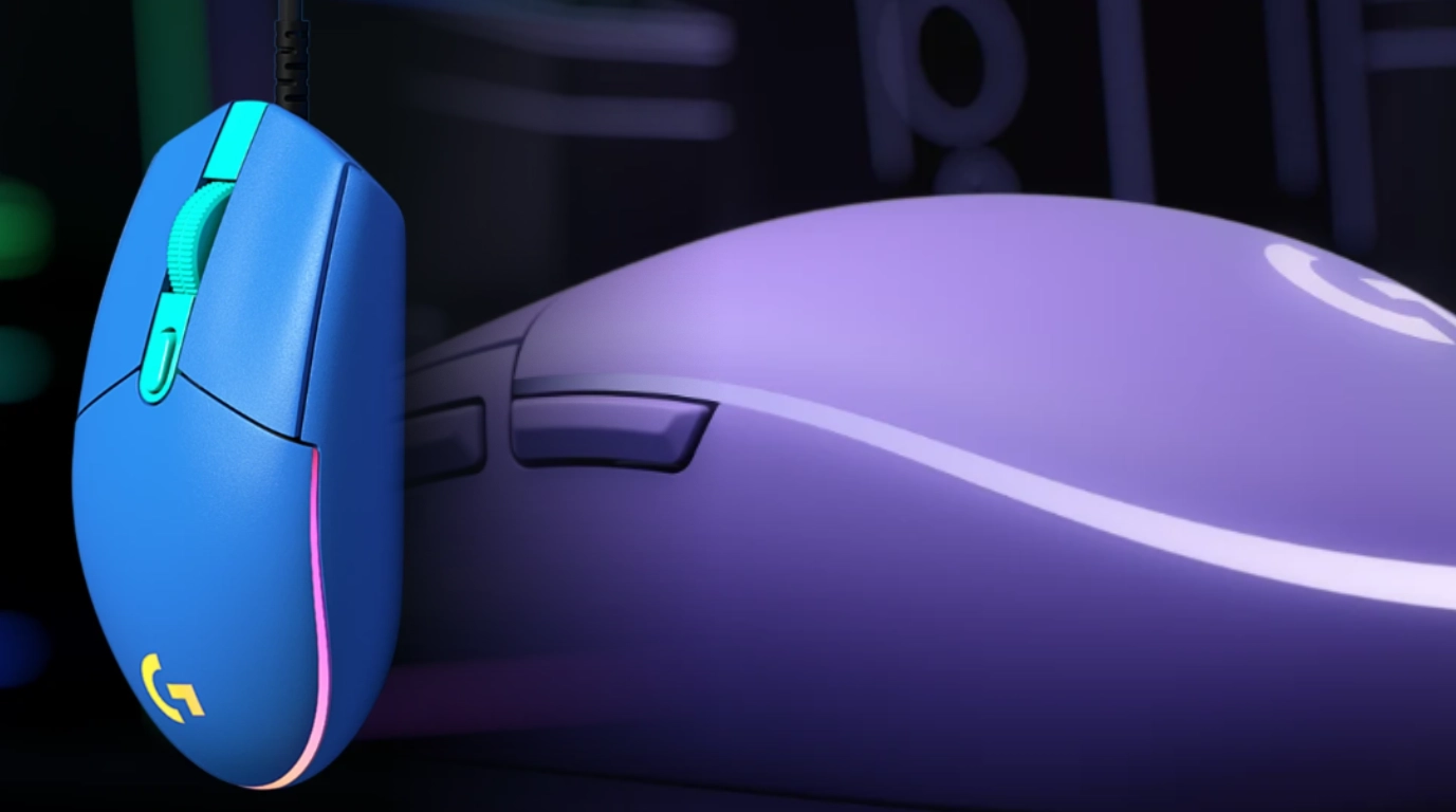 Dos mouses modelos G203 LIGHTSYNC Loghitech de colores