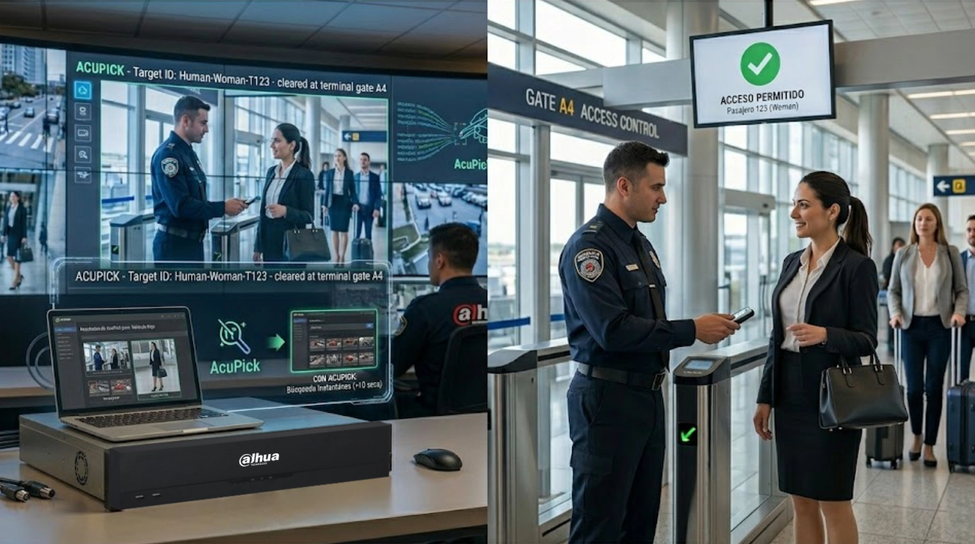 Vista del NVR DHI-NVR5864-EI2 con funciones PPE E IA