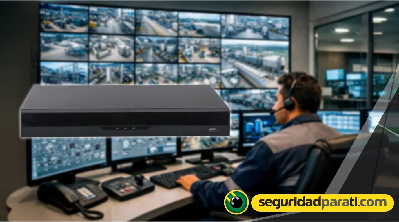 Vista del NVR DHI-NVR5232-EI en un centro de vigilancia