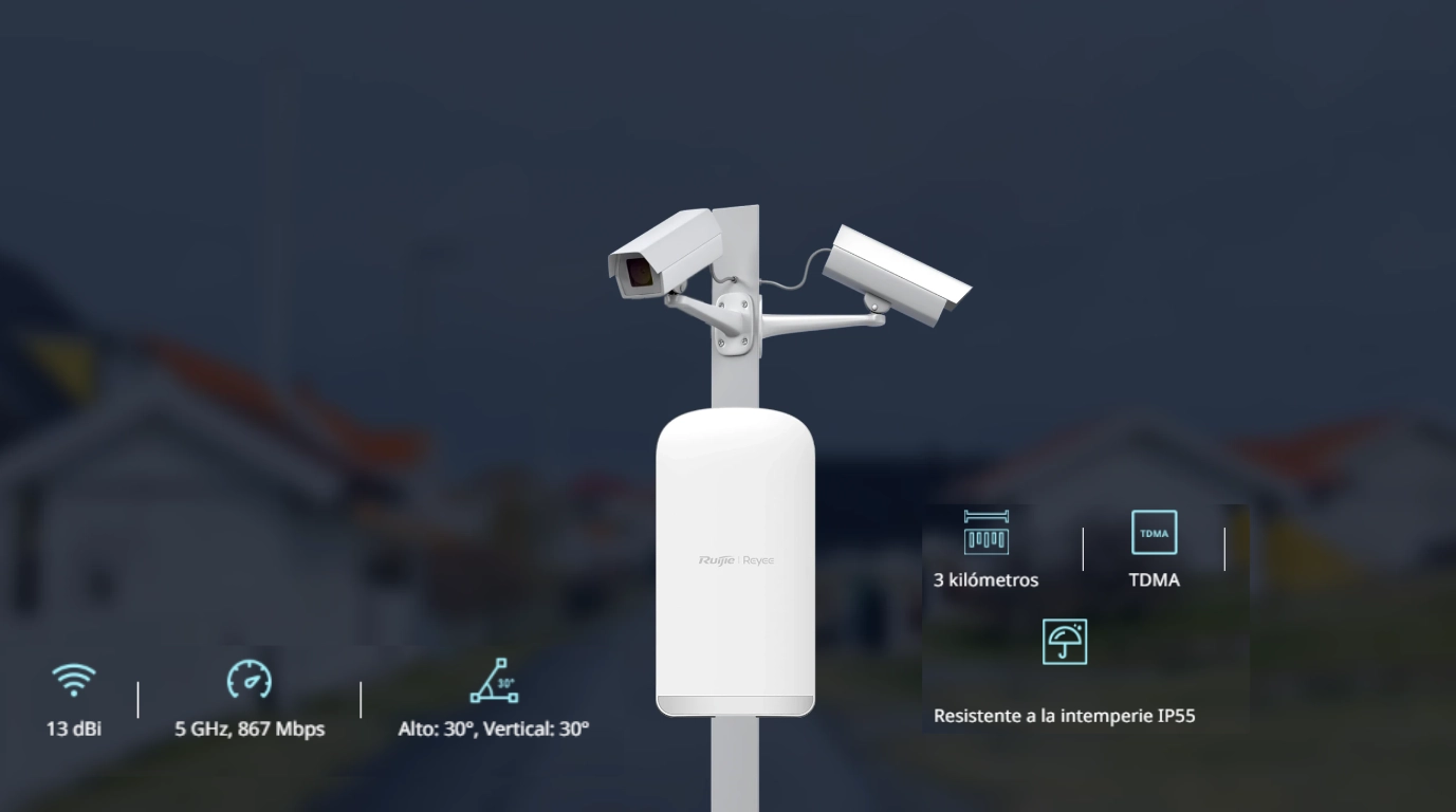 RG-EST330F-P, puente inalámbrico de 3 km y 13 dBi