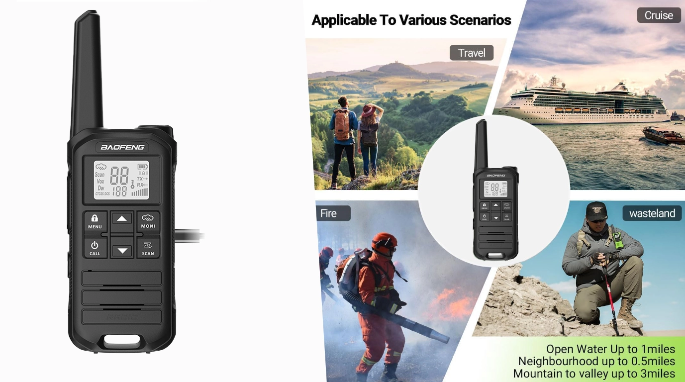 Walkie Talkies FR-22A para adultos, alertas meteorológicas