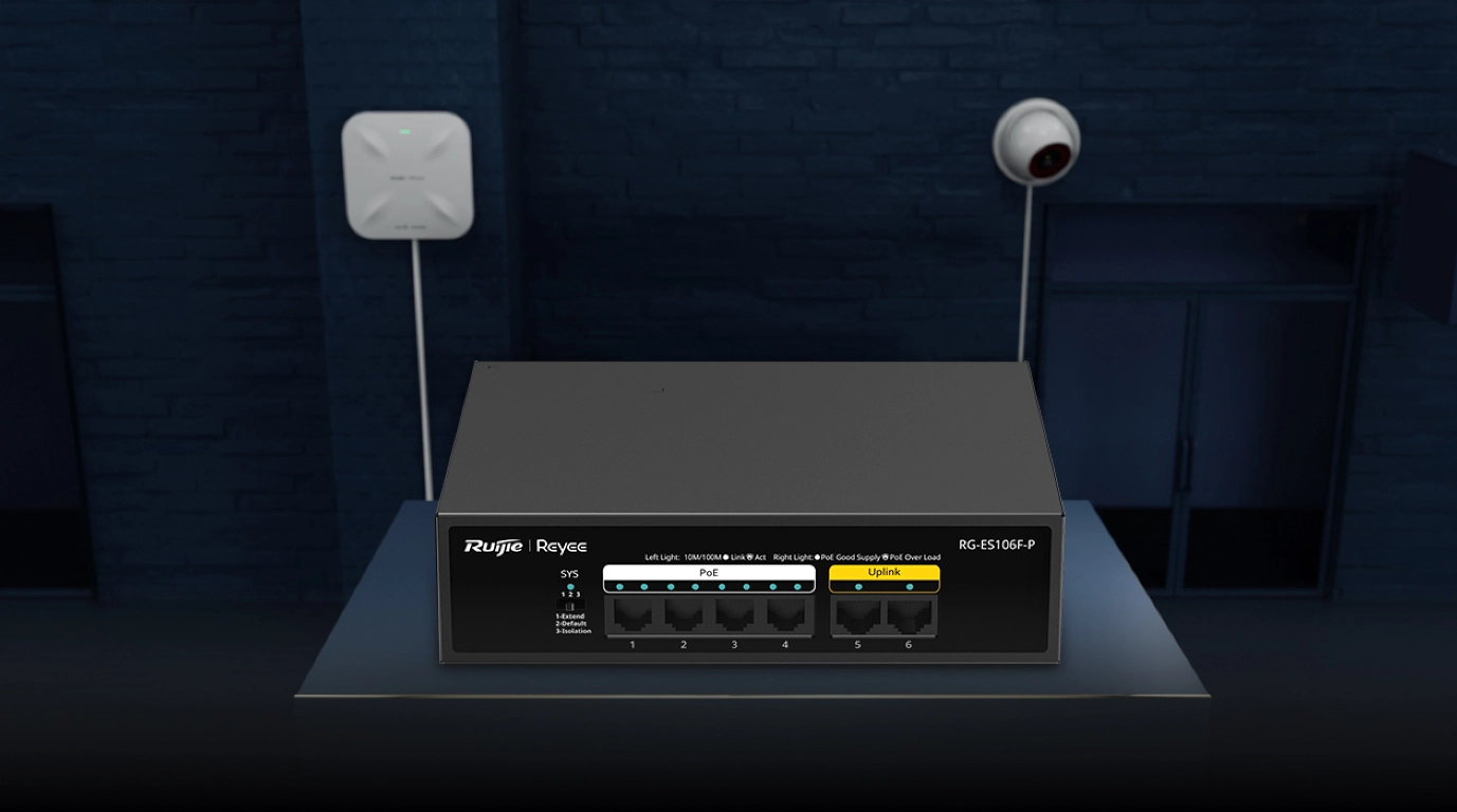switch Ruijie con gestion inteligente de PoE