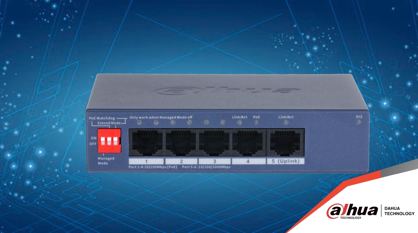 switch dahua DH-CS4005-4ET1GT-36 con largo alcance POE