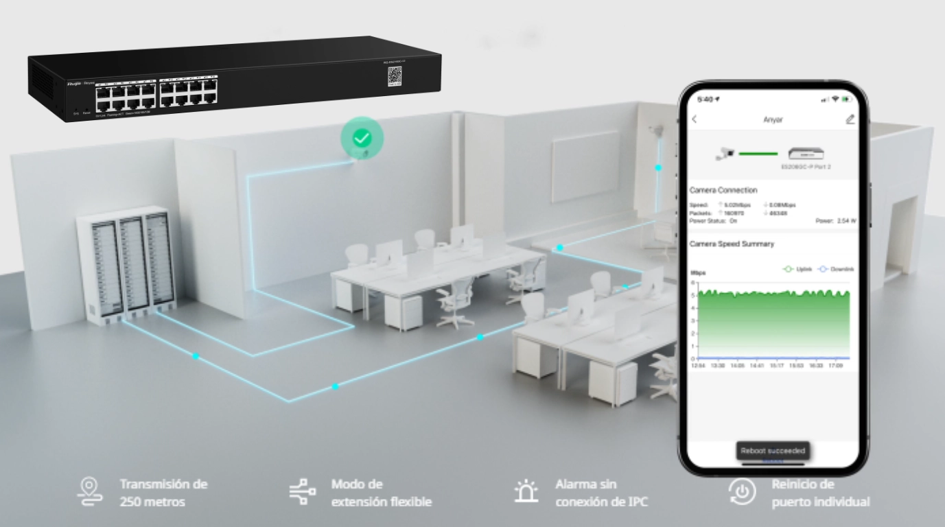 conmutador no poe RG-ES216GC-V2