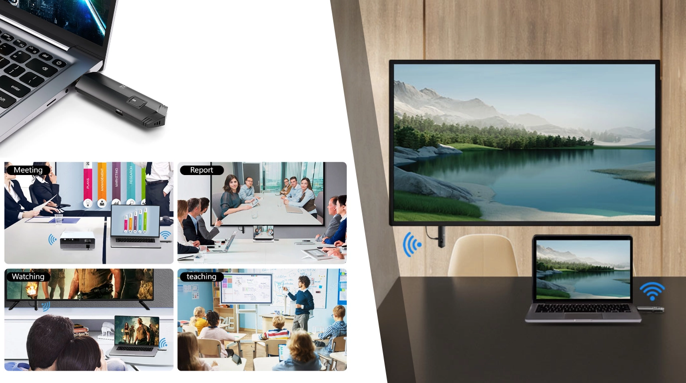 vista de los usos del Transmisor y receptor SP-HDMI-WIRELESS