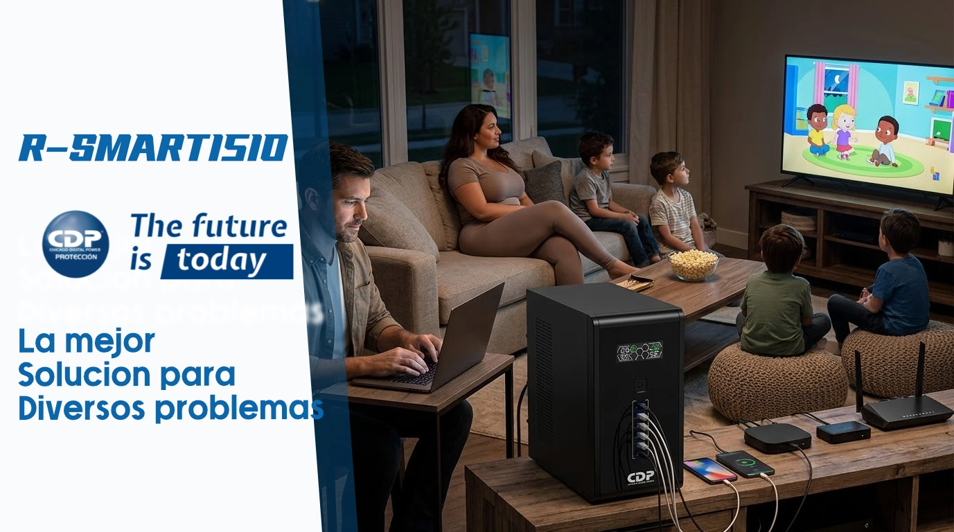 Vista de como funciona el ups R-SMART1510 en una casa