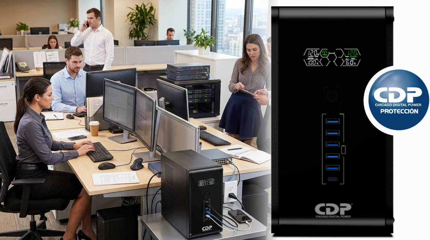 ups CDP R-SMART1510 en una oficina de trabajo