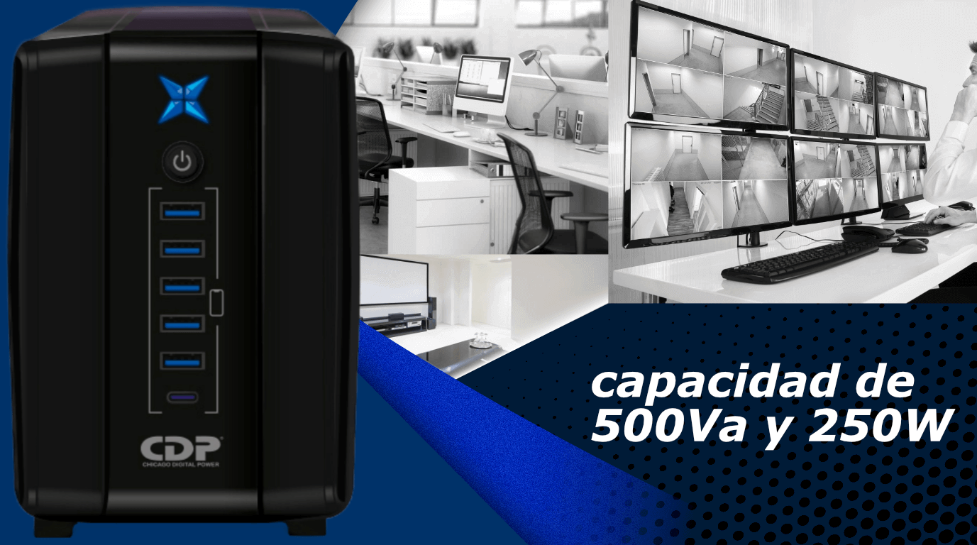 ups R-UPR508 con consumo máximo de 250W UPS CON bajo consumo de 250 W