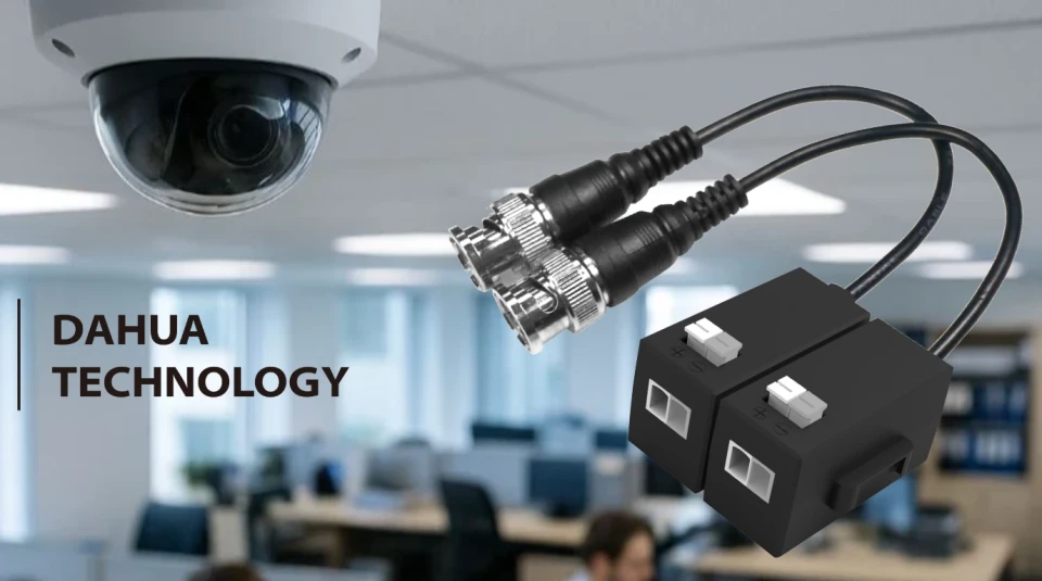 vista del video balun DH-PFM800-N dahua con camara