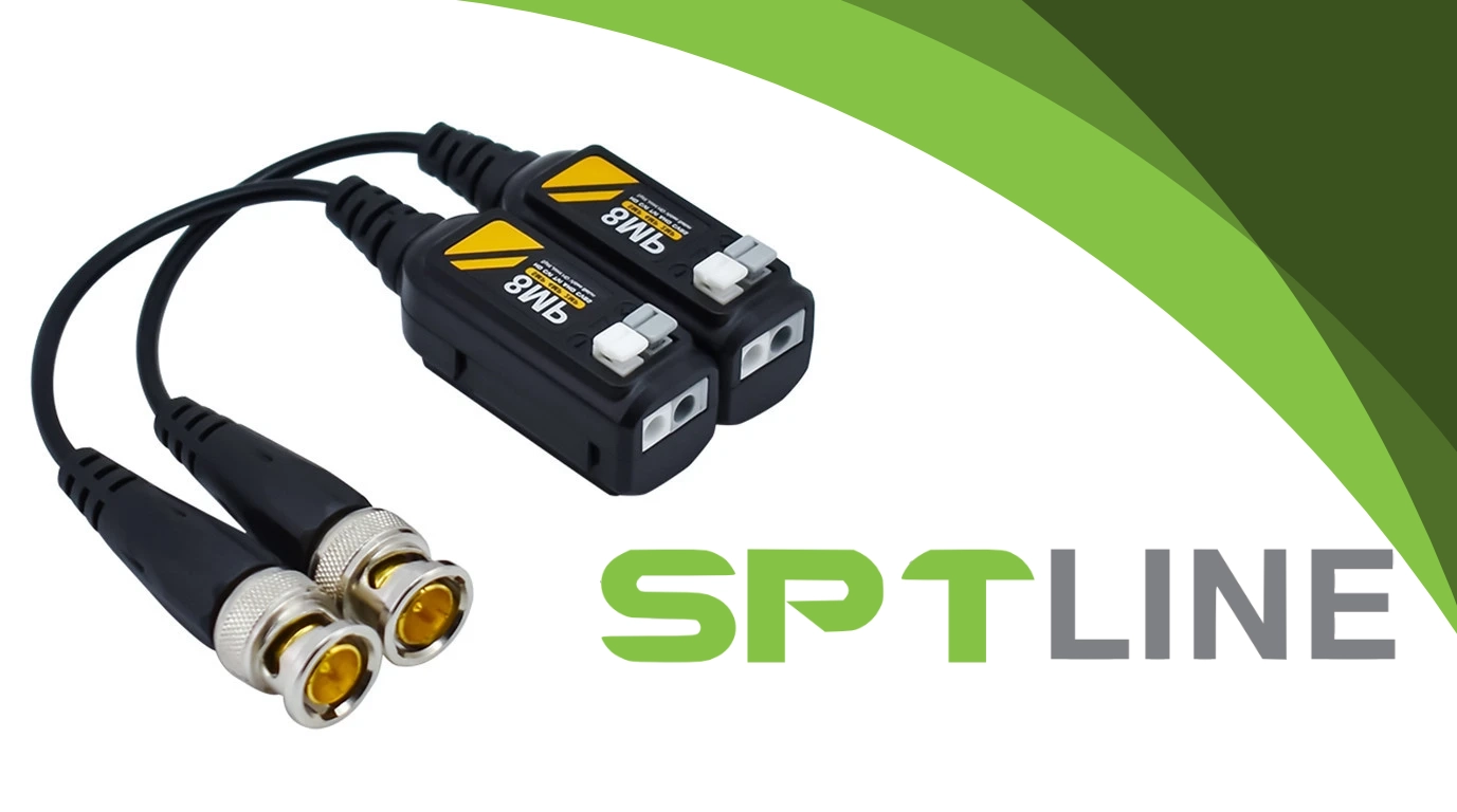 Vista de frente del video balun sptline modelo SP-VB4K-T