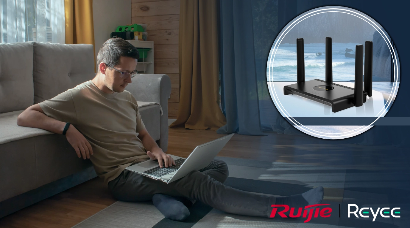 vista de una persona relajada con wifi gracias a RG-EW300T